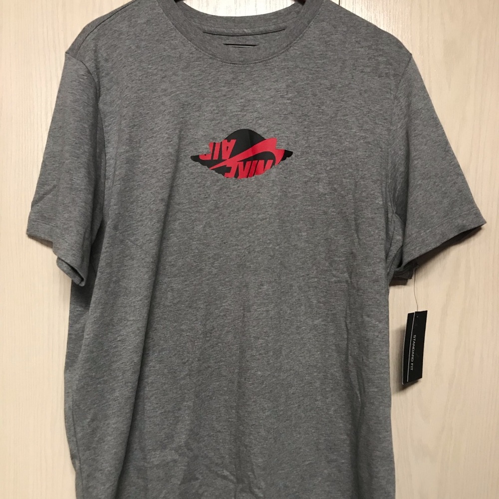 Nike Air Jordan Wings T Shirt Bred Grey Mens